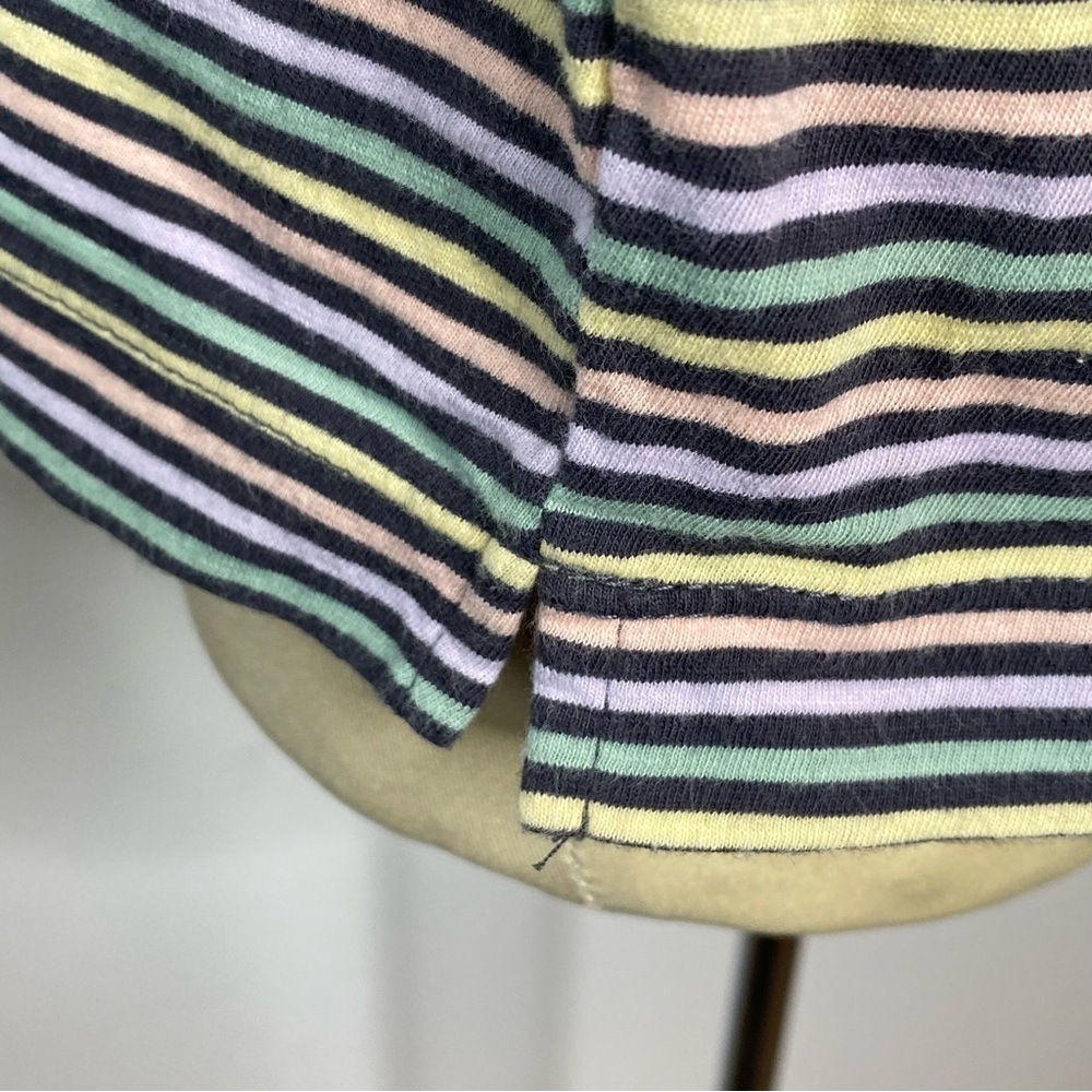 Loft Vintage Soft Pastel Stripe Short Sleeve Crew Neck Tee - Picture 4 of 6